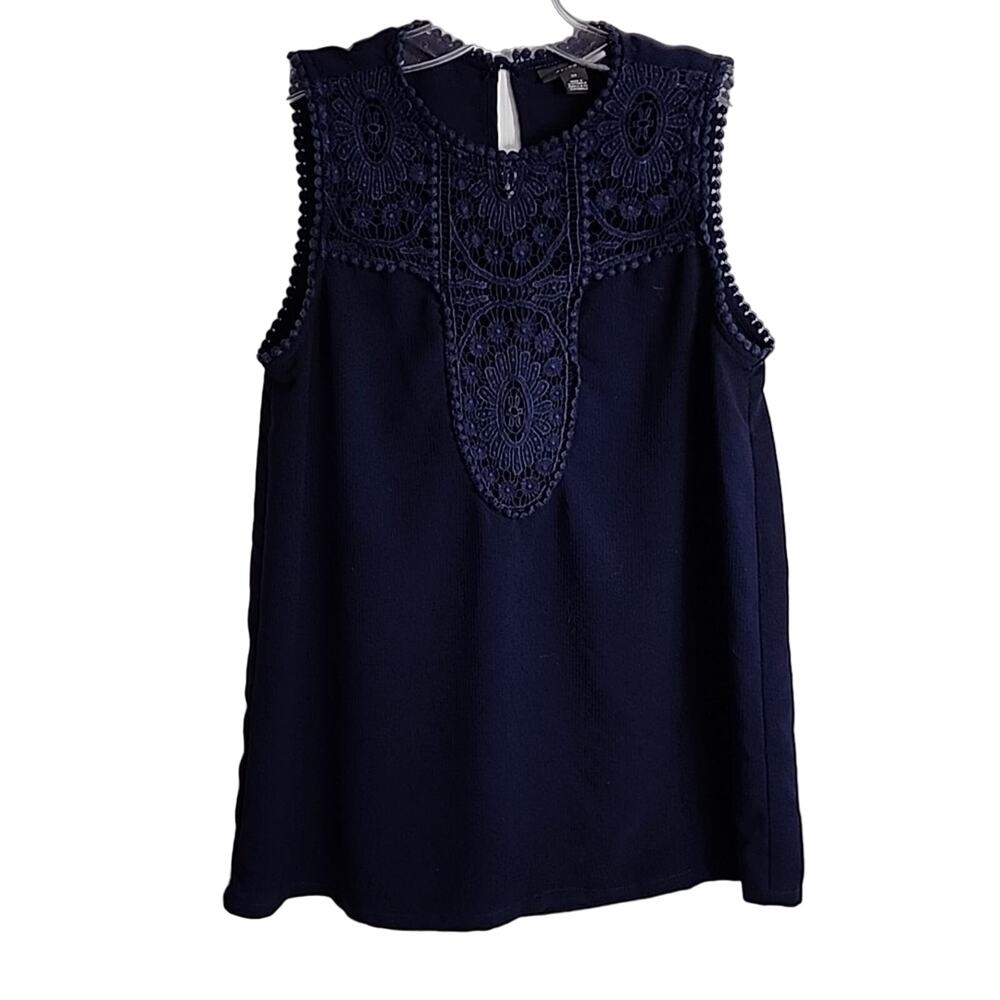 Halogen Sleeveless Blouse with Knit Bodice, XS